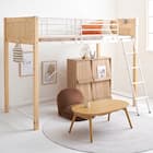 温かみのある天然木ロフトベッド (高さ162cm NA) 1枚目画像