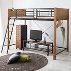 温かみのある天然木ロフトベッド (高さ162cm LBR) 1枚目画像