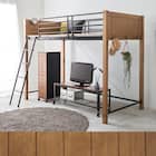 温かみのある天然木ロフトベッド (高さ162cm LBR) 16枚目画像