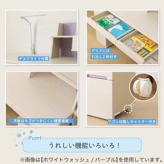 くみあわせデスク(DL02 WW/TBL デスクライト付き) 5枚目画像