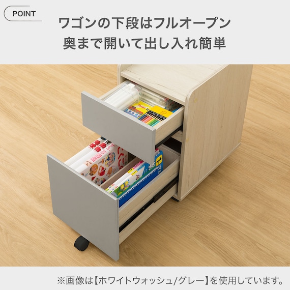 スタンダードデスク ワゴン付き (RH01 WW/BE) 5枚目画像