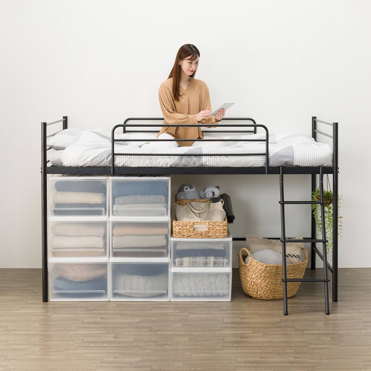 スチールミドルベッド(MB02 BK) | ニトリネット【公式】 家具