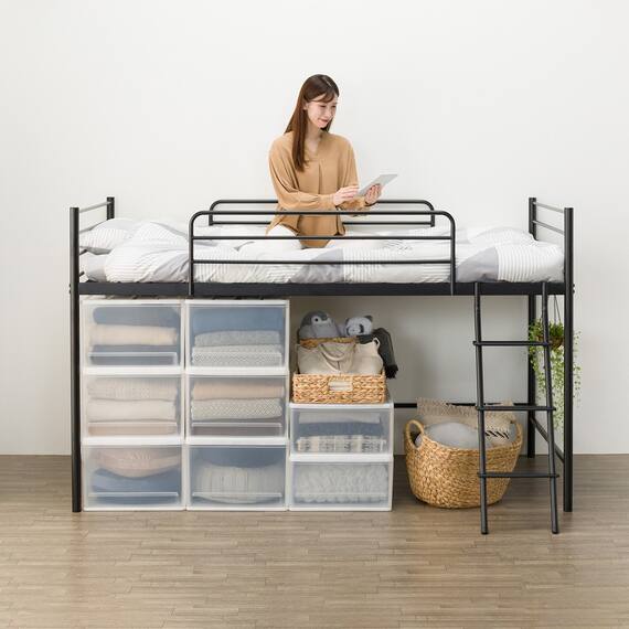 スチールミドルベッド(MB02 BK) 21枚目画像