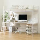 スチールハイベッド + コの字デスクセット (HB02 WH) 7枚目画像