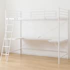 スチールハイベッド + コの字デスクセット (HB02 WH) 9枚目画像