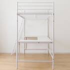 スチールハイベッド + コの字デスクセット (HB02 WH) 11枚目画像