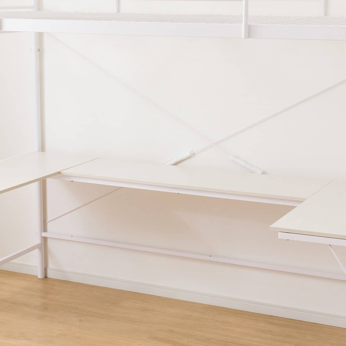 スチールハイベッド + コの字デスクセット (HB02 WH) | ニトリネット