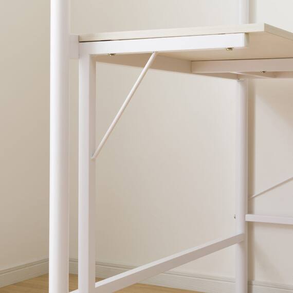 スチールハイベッド + コの字デスクセット (HB02 WH) 13枚目画像