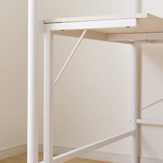 スチールハイベッド + コの字デスクセット (HB02 WH) 13枚目画像