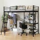 スチールハイベッド + 棚付きデスクセット (HB02 BK) 7枚目画像