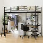 スチールハイベッド + 棚付きデスクセット (HB02 BK) 7枚目画像