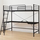 スチールハイベッド + コの字デスクセット (HB02 BK) 4枚目画像