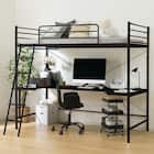 スチールハイベッド + コの字デスクセット (HB02 BK) 7枚目画像