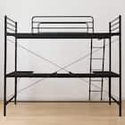 スチールハイベッド + コの字デスクセット (HB02 BK) 10枚目画像