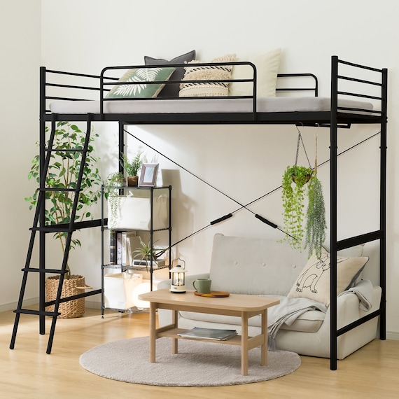 スチールハイベッド(HB02 BK) 6枚目画像