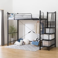 高さ2段階式階段付きロフトベッド(LB03 階段幅43cm)