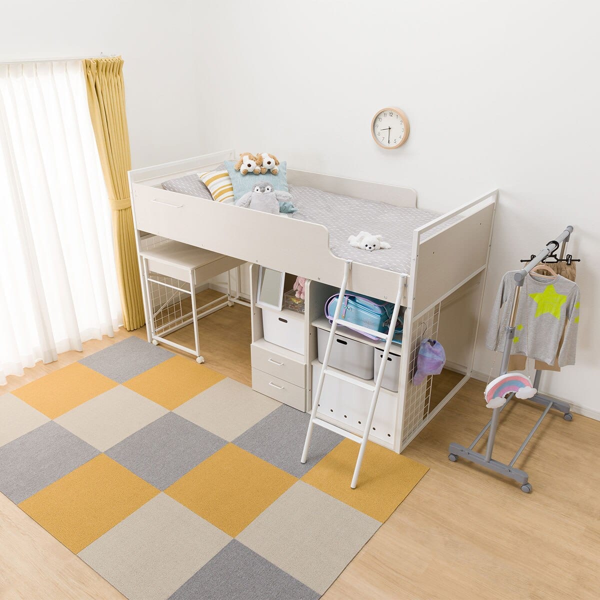 システムベッド + マットレスセット デスクライト付き (デニッシュ25N