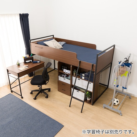 システムベッドデスク(デニッシュ25N デスクライト付きMBR/BK) 10枚目画像