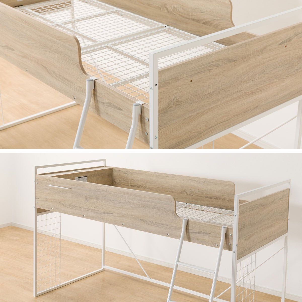 システムベッドデスクマットレスセット＋デスクライト付き