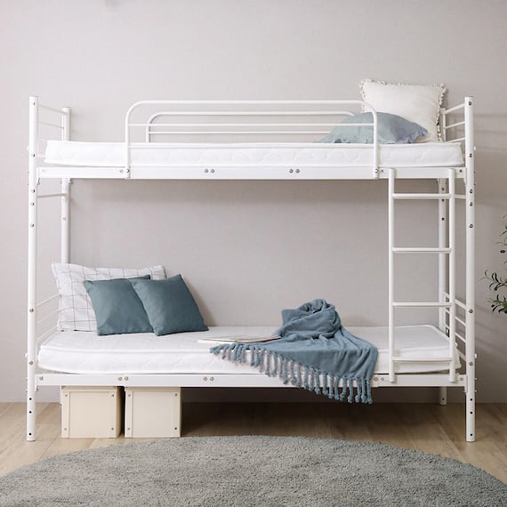 連結できる二段パイプベッド (WH) 1枚目画像