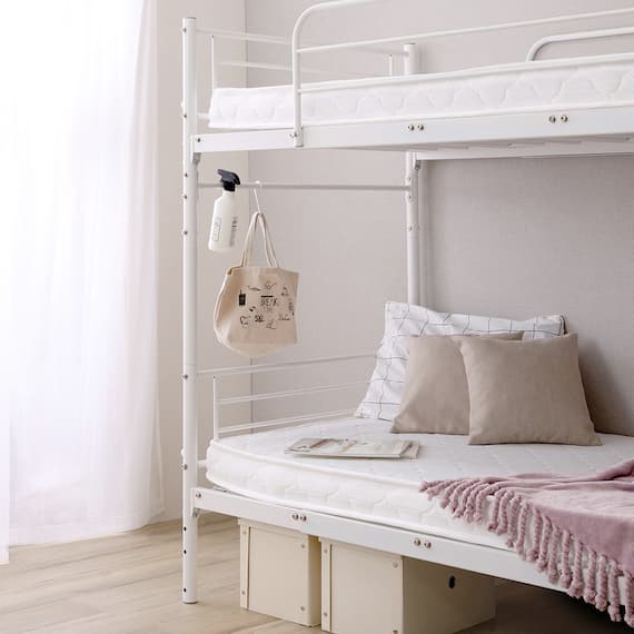 連結できる二段パイプベッド (WH) 4枚目画像