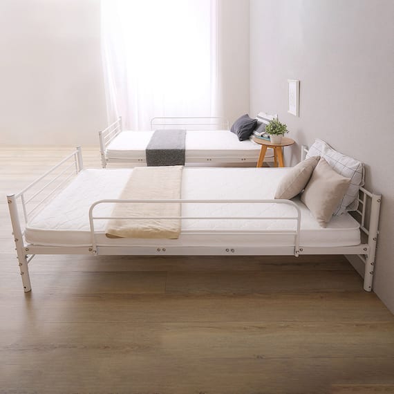 連結できる二段パイプベッド (WH) 6枚目画像