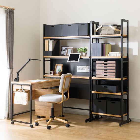 シェルフデスク追加シェルフセット(JH01 LBR） 1枚目画像