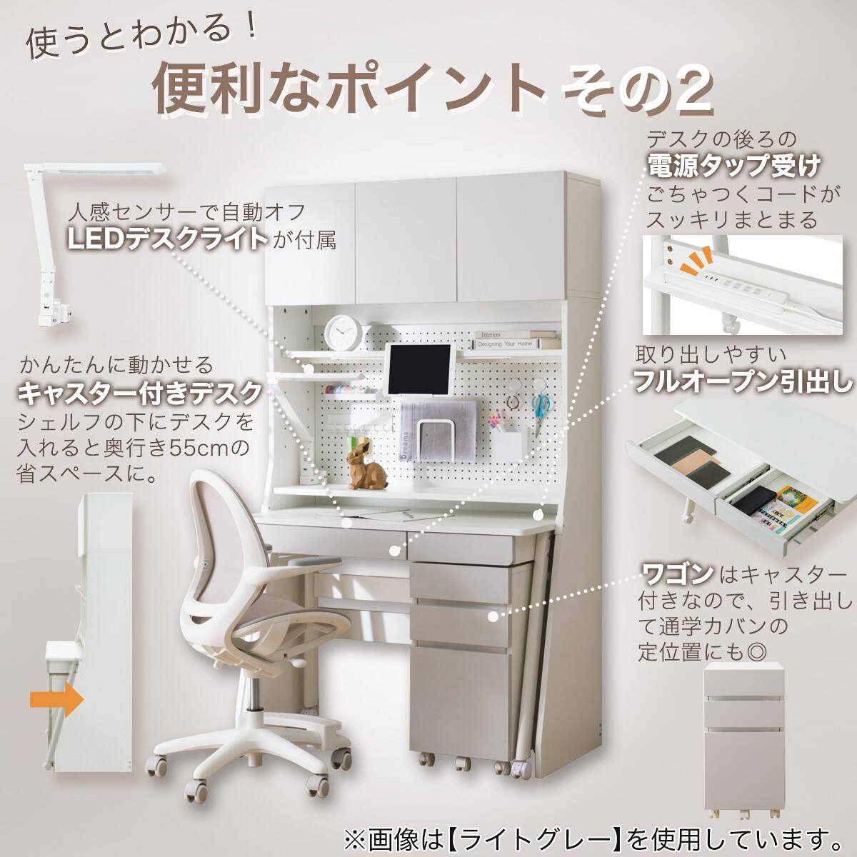 シェルフデスク追加シェルフセット(TF01 LGY/WH） | ニトリネット