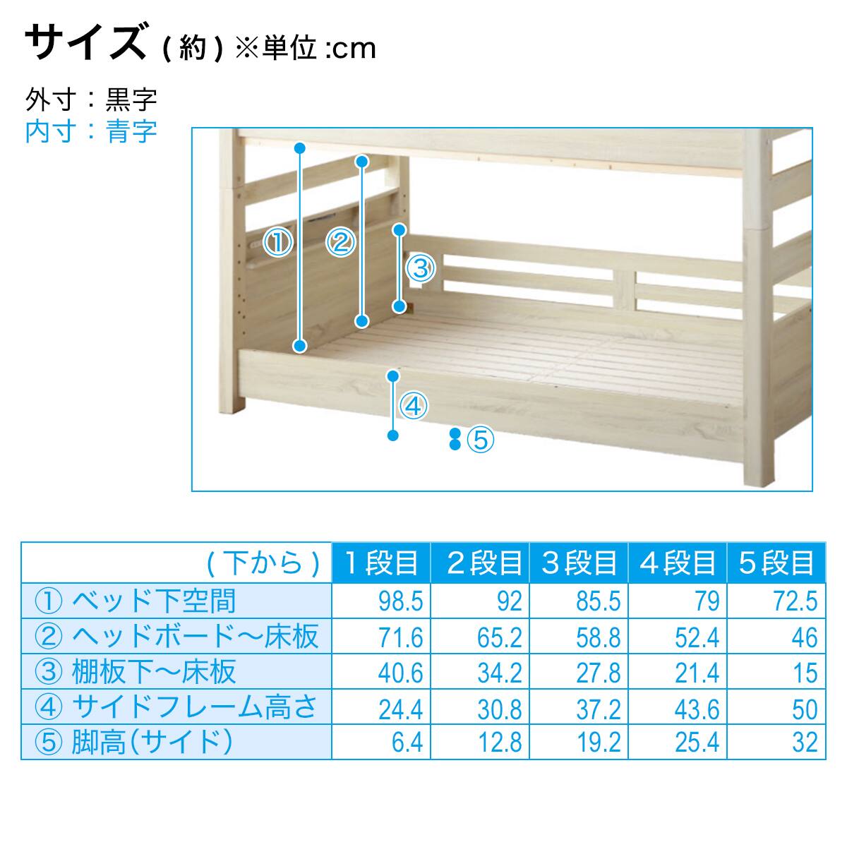 頑丈2段ベッド エキストラベッド付き (WW/NA) | ニトリネット【公式