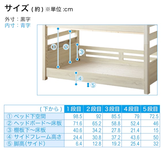 頑丈二段ベッド エキストラベッド付き (WW/NA) 16枚目画像