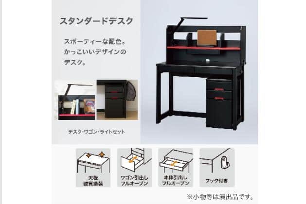 ｽﾀﾝﾀﾞｰﾄﾞﾃﾞｽｸ WC01 BK/RE | ニトリネット【公式】 家具・インテリア通販