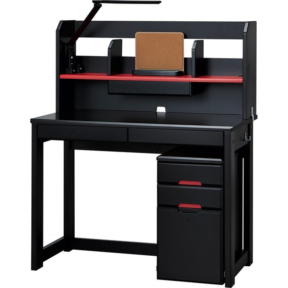 スタンダードデスク(WC01 ブラック色ライト付きBK/RE) 1枚目画像