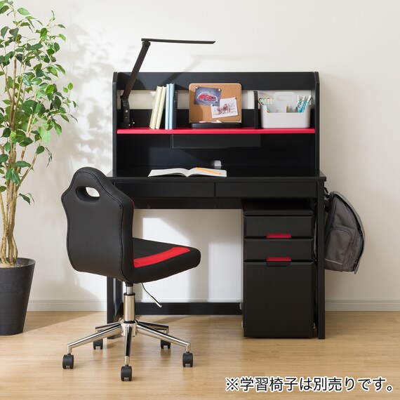 スタンダードデスク(WC01 ブラック色ライト付きBK/RE) 6枚目画像