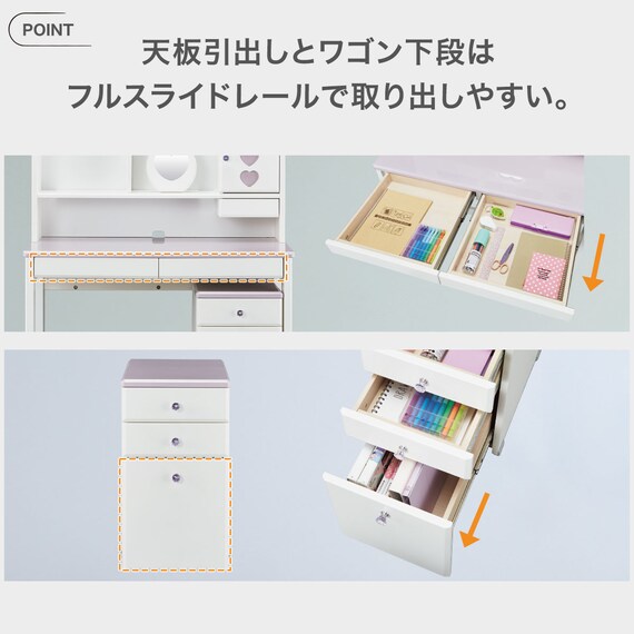 スタンダードデスク(WR01 ホワイト色ライト付きPU/WH) 4枚目画像