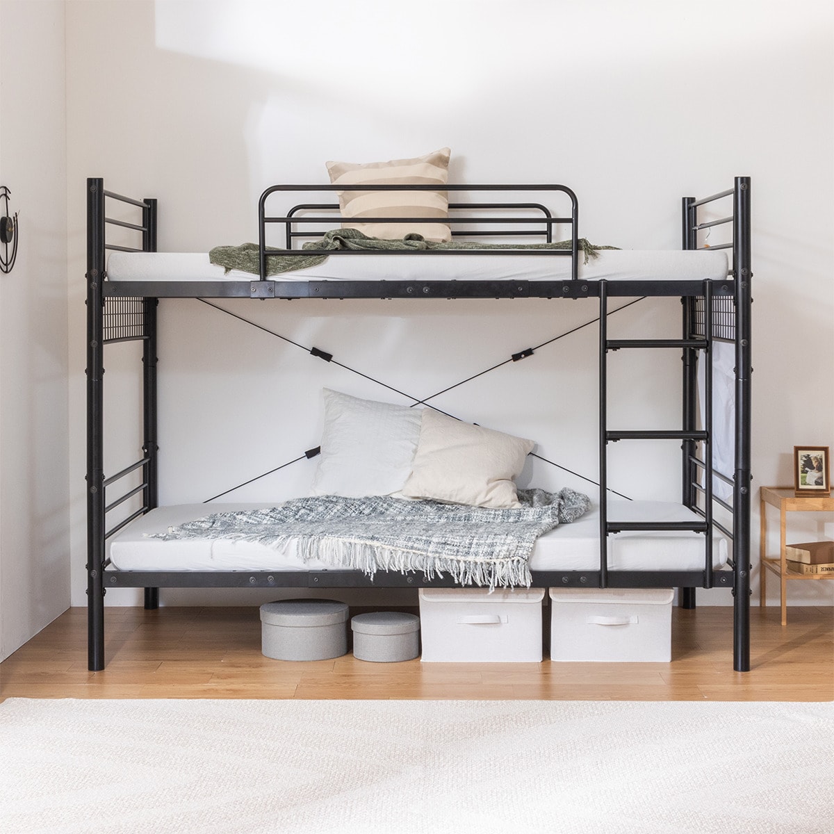 セミシングルショートスチール製2段ベッド (CNR BK) | ニトリネット