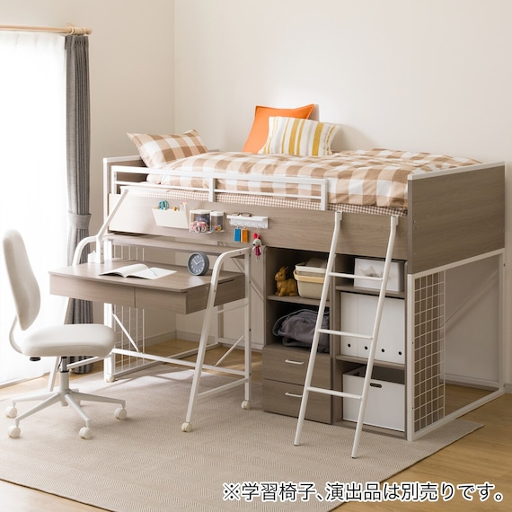 システムベッドデスク(デニッシュ01 ミドルタイプ GW) 1枚目画像