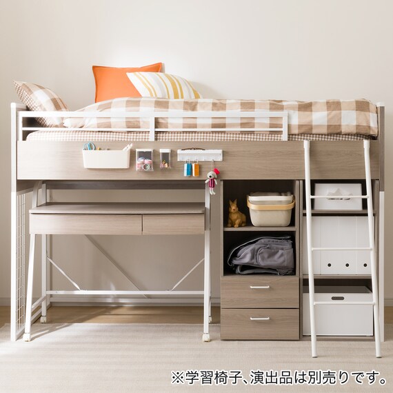 システムベッドデスク(デニッシュ01 ミドルタイプ GW) 8枚目画像