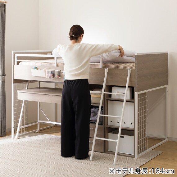 システムベッドデスク(デニッシュ01 ミドルタイプ GW) 10枚目画像