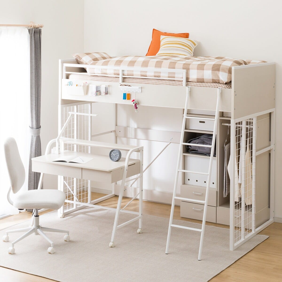 システムベッドデスク(デニッシュ01 ハイタイプ WW) | ニトリネット