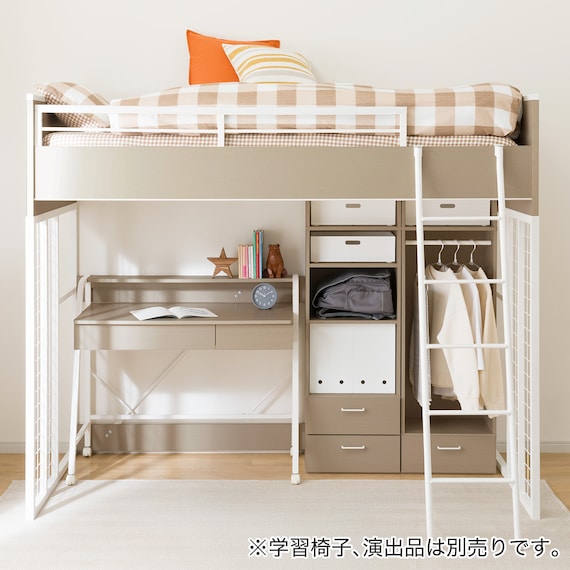 システムベッドデスク(デニッシュ01 ハイタイプ GW) 9枚目画像