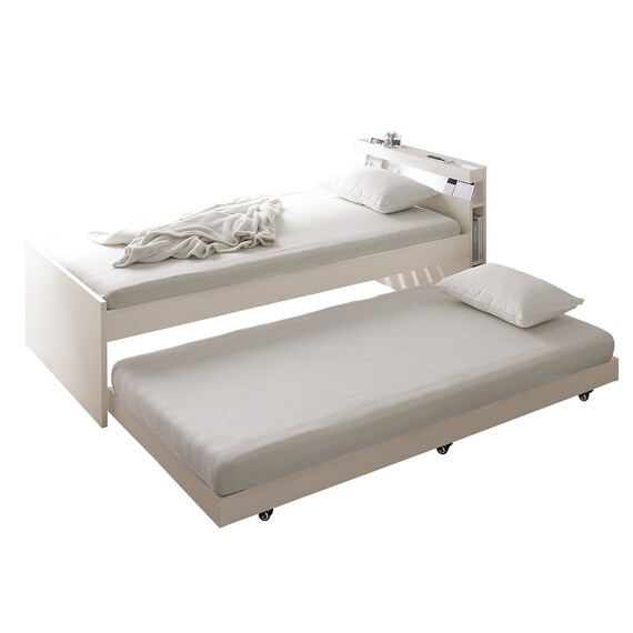 収納式ツインベッド (棚・コンセント・照明付 WW) 1枚目画像