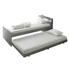 収納式ツインベッド (棚・コンセント・照明付 GY) 1枚目画像