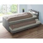 収納式ツインベッド (棚・コンセント・照明付 GY) 3枚目画像