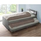 収納式ツインベッド (棚・コンセント・照明付 GY) 3枚目画像