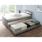 収納式ツインベッド (棚・コンセント・照明付 GY) 4枚目画像