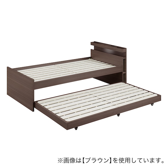 収納式ツインベッド (棚・コンセント・照明付 GY) 10枚目画像