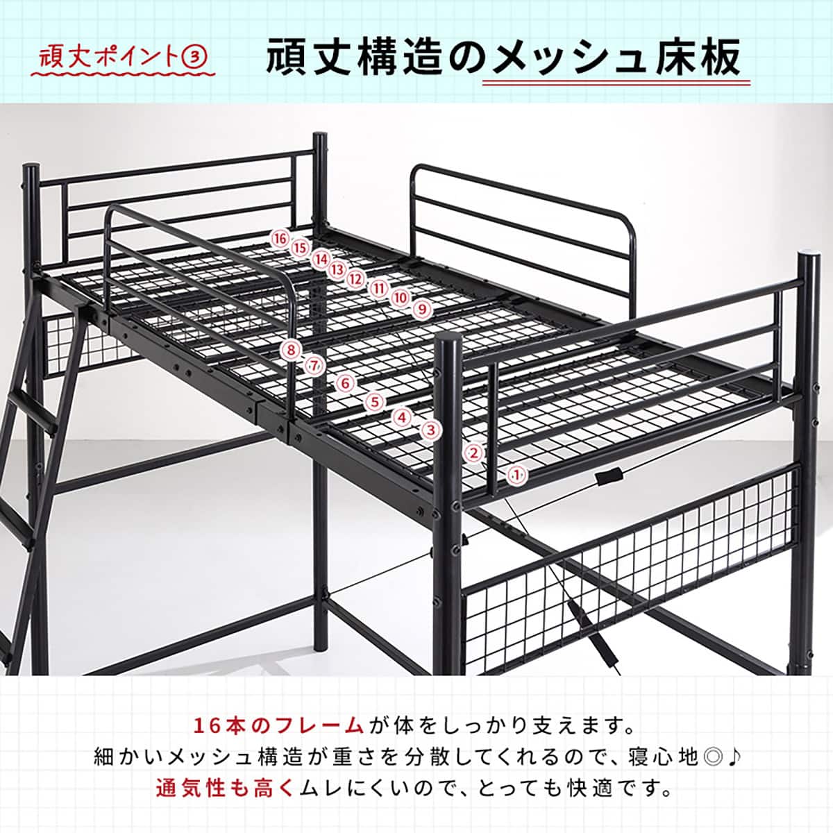 空間を活用できる多機能ロフトベッド (HAW ホワイト) | ニトリネット