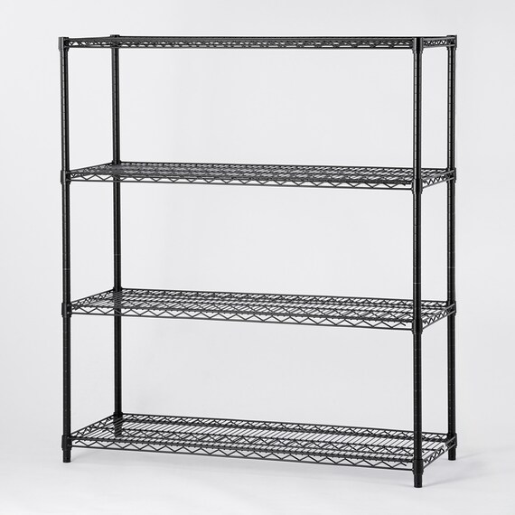 スチールラック(KJ25 幅120cm 4段 ブラック) 1枚目画像