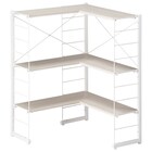 幅83cm ワイヤーシェルフ NP L型 ミドルタイプ (ホワイトウォッシュ) 1枚目画像