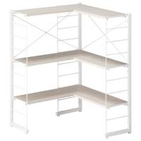 幅83cm ワイヤーシェルフ NP L型 ミドルタイプ (ホワイトウォッシュ)